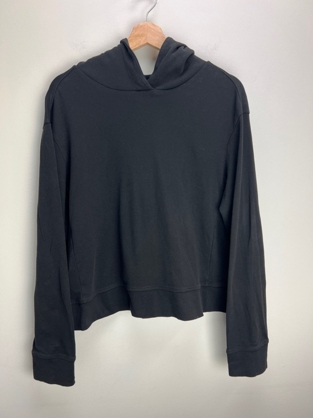 Pact Black Cropped Hoodie lightweight Sweatshirt 100% Cotton